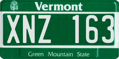 VT license plate XNZ163