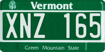 VT license plate XNZ165