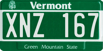 VT license plate XNZ167