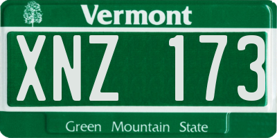 VT license plate XNZ173