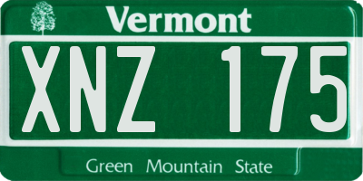 VT license plate XNZ175