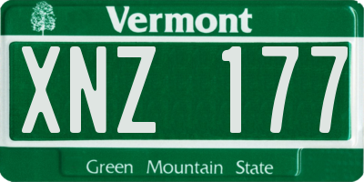 VT license plate XNZ177