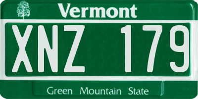 VT license plate XNZ179