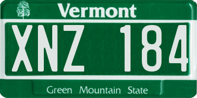 VT license plate XNZ184
