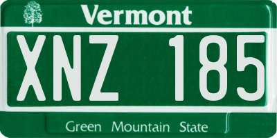 VT license plate XNZ185