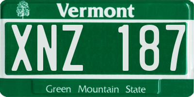 VT license plate XNZ187