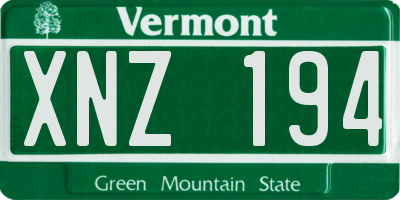 VT license plate XNZ194