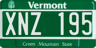VT license plate XNZ195