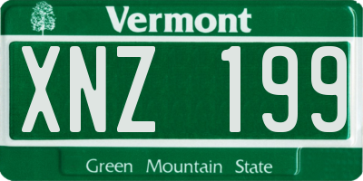 VT license plate XNZ199