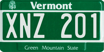 VT license plate XNZ201
