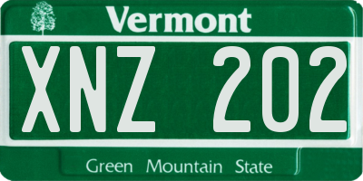 VT license plate XNZ202