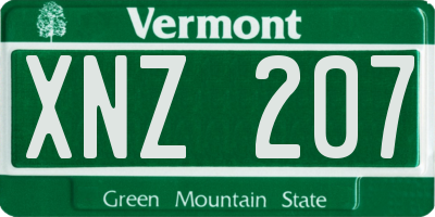 VT license plate XNZ207