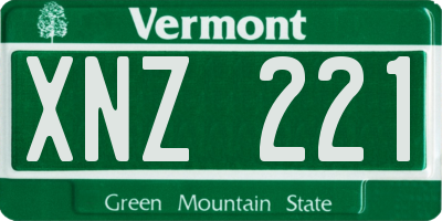 VT license plate XNZ221