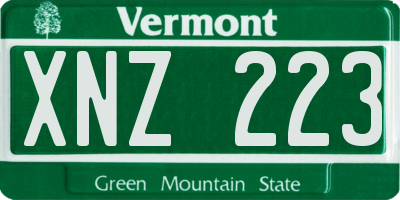 VT license plate XNZ223