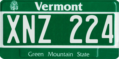 VT license plate XNZ224
