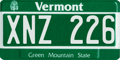 VT license plate XNZ226