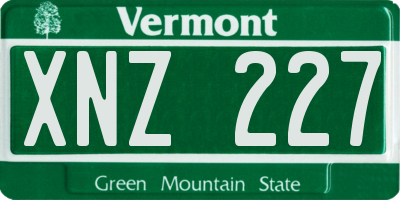 VT license plate XNZ227