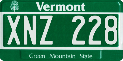 VT license plate XNZ228