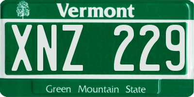 VT license plate XNZ229