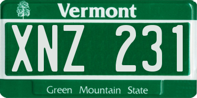VT license plate XNZ231
