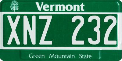VT license plate XNZ232