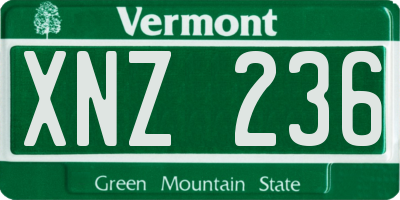VT license plate XNZ236