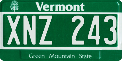 VT license plate XNZ243