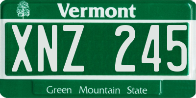 VT license plate XNZ245