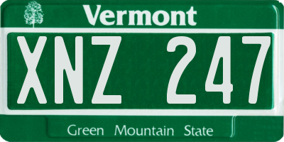 VT license plate XNZ247
