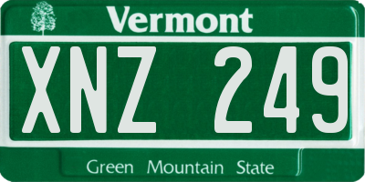 VT license plate XNZ249