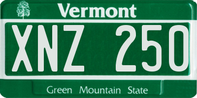 VT license plate XNZ250