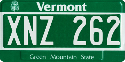 VT license plate XNZ262