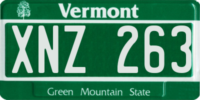 VT license plate XNZ263