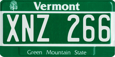 VT license plate XNZ266