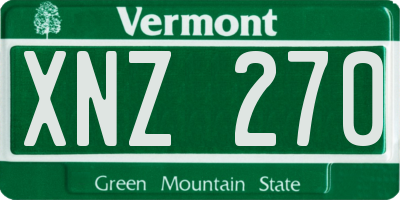 VT license plate XNZ270