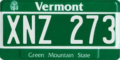 VT license plate XNZ273