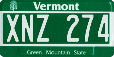 VT license plate XNZ274