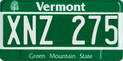 VT license plate XNZ275