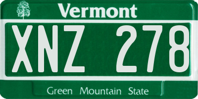 VT license plate XNZ278