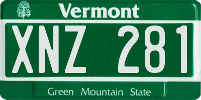 VT license plate XNZ281