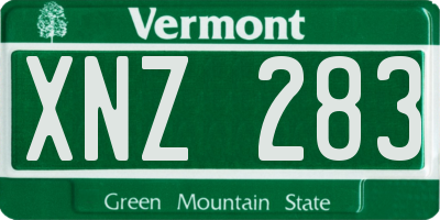VT license plate XNZ283