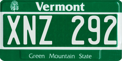VT license plate XNZ292