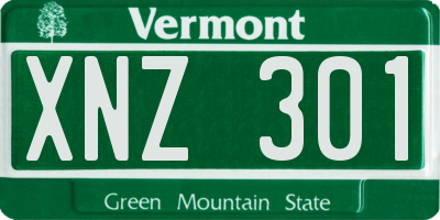 VT license plate XNZ301