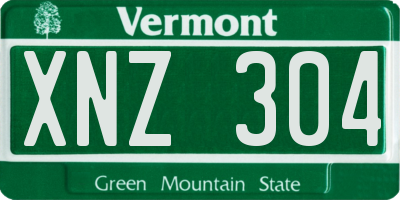 VT license plate XNZ304