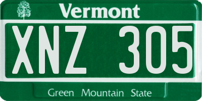 VT license plate XNZ305