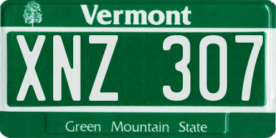 VT license plate XNZ307