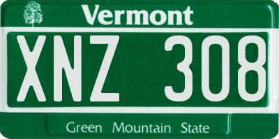 VT license plate XNZ308