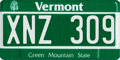 VT license plate XNZ309