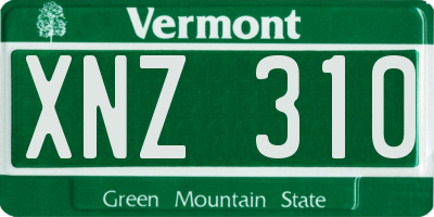 VT license plate XNZ310