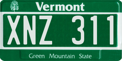 VT license plate XNZ311